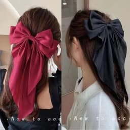 Women Large Bowknot Stain Hairpin Chiffon Bow Hair Clip Barrettes Girls Solid Color Ponytail Clip Hair Accessories Headwear Gift