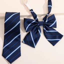 Handcrafted JK-style Striped Necktie & Bow Tie - Youthful School Uniform Accessory
