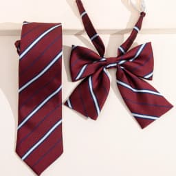 Handcrafted JK-style Striped Necktie & Bow Tie - Youthful School Uniform Accessory