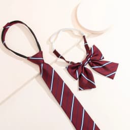 Handcrafted JK-style Striped Necktie & Bow Tie - Youthful School Uniform Accessory