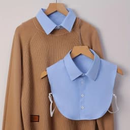 A detachable striped collar shirt vest with a pointed collar design to prevent exposure and multifunctional decoration