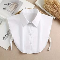 A detachable striped collar shirt vest with a pointed collar design to prevent exposure and multifunctional decoration