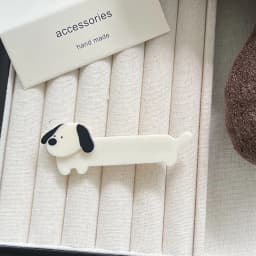 2pcs cute milk white puppy hair clip for girls, forehead bangs and broken hair clip, cartoon student versatile head accessory