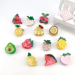 1/2/4 PCS Fruit Acetate Hairpin Cute Little Grab Strawberry Lemon Cherry Grape Bangs Broken Hairpin Top Clip Hair Accessories