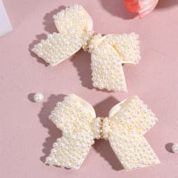 2Pcs Pearl Bow Hair Clips Sweet Elegant Rhinestone Bownot Hairpin For Girls Children Women Boutique Headdress Hair Accessories