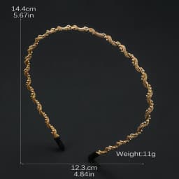 1PC Simple hair accessories, women's wavy hair band, Japanese-Korean version headwear, twisted water diamond pearl headwear