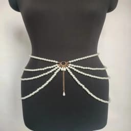 Fashion Y2K Waist Chain Multilayer Pearl Tassel Body Accessories Character Playing Women Belt Party