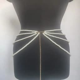 Fashion Y2K Waist Chain Multilayer Pearl Tassel Body Accessories Character Playing Women Belt Party
