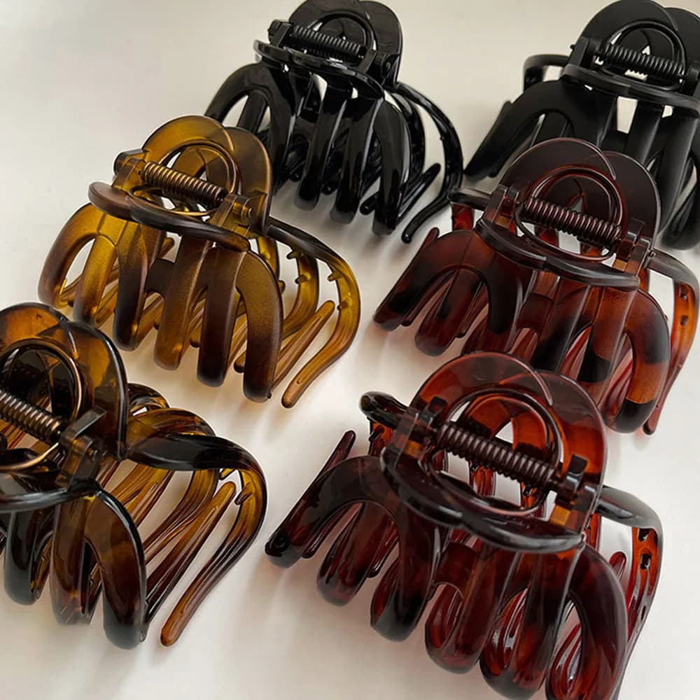Acrylic Pumpkin Hair Clips Hollowed Simple Fashion Hair Claw For Women Vintage Temperament Shark Y2k Trendy Hair Volume Clips