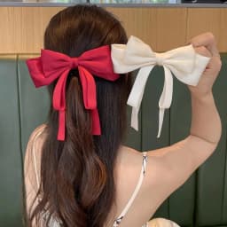 LOVEKIKI 2PCS Elegant Double Layer Ribbon Bows Hair Clip for Girl Boutique Headwear Hairgripes Long Tassel Ponytail Hairclip