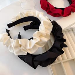 Solid Color Wide-brimmed Pleated Headband for Women Elegant Face Wash Hairband Fashion Girl Hair Accessories Hair Tie
