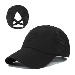 Women Summer Baseball Cap Solid Color Cross Ponytail Hat Quick-Drying Half-Hollow Men Caps Golf Wear Sport Leisure Hat 6 Colors