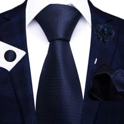 Wholesale Fashion 8 CM Blue Paisley Tie Pocket Squares Cufflink Pin Set Man Office Suit Accessories Wedding Gift Fit Party