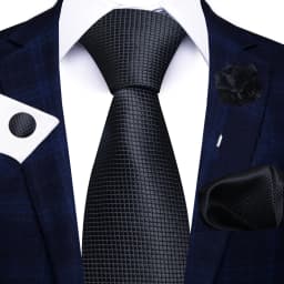 Wholesale Fashion 8 CM Blue Paisley Tie Pocket Squares Cufflink Pin Set Man Office Suit Accessories Wedding Gift Fit Party