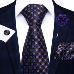 Wholesale Fashion 8 CM Blue Paisley Tie Pocket Squares Cufflink Pin Set Man Office Suit Accessories Wedding Gift Fit Party