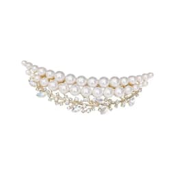 French Exquisite Pearl Crystal Crescent Hair Clip Spring Clip Back of Head Half-tied Hair Clip High-end Elegent Women's Headgear