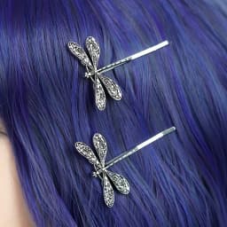 2 Pcs Retro Ancient Style Silvery Dragonfly Hair Clips Side Clips Bobby Pin Hair Accessories