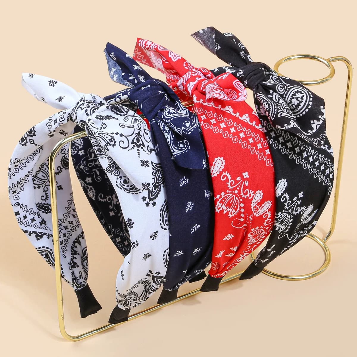 1/4pcs Women Headbands Paisley Hair Bands Knoted Turban Headband Head Wraps Stripe Cloth Head Bands for Women and Girls