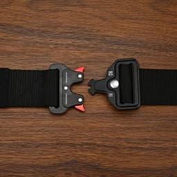 Nylon Military Tactical Belt for Men- 12KN/24KN Black Buckle with Red Safety Lock | Men's Riggers Belt for Work & Outdoor