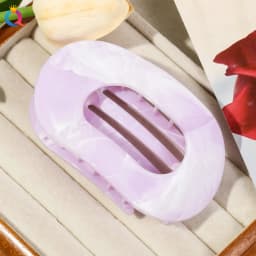 Fashion Oval Hair Claw Clips Women Elegant Marbling Acrylic Flat Circular Hair Grips Premium Colorful Updo Hair Pins Barrettes