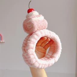 Fun and cute dessert three-dimensional plush cake Swiss curl hair band Women's face band