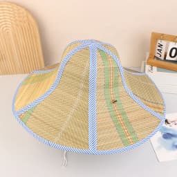 Chinese Bamboo Rattan Hats Retro Handmade Weave Straw Hat Tourism Rain Dance Props Cone Fishing Sunshade Fisherman Hat