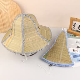 Chinese Bamboo Rattan Hats Retro Handmade Weave Straw Hat Tourism Rain Dance Props Cone Fishing Sunshade Fisherman Hat