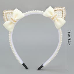 Cat Ear Headbands Sweet Cute Ears Elegant Pearl Bow Hairband For Girls Sweet Head Band Children Kid Hair Hoop Accessories Tiara