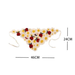 Korean Sweet Cute Handmade Crochet Hollow Triangle Headband Towel Women Spring and Summer Knitted Flower Travel Photo Hair Scarf