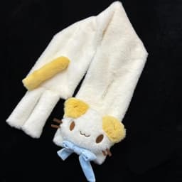 Masyumaro Fluffy Fuwa Nyanko Cat Plush Scarf Women Kawaii Cute Winter Scarves Neck Warmer