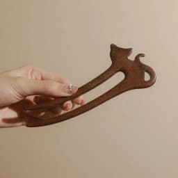 Exquisite Wood Wooden Hair Stick Cat Animals Chinese Style Hairpin Rabbit Hair Sticks for Buns Hanfu Headwear Cheongsam