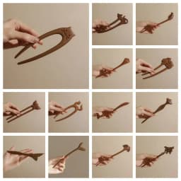 Exquisite Wood Wooden Hair Stick Cat Animals Chinese Style Hairpin Rabbit Hair Sticks for Buns Hanfu Headwear Cheongsam