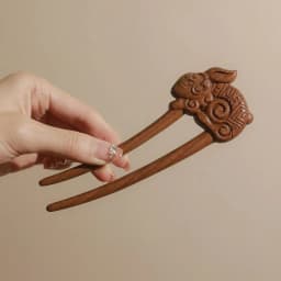 Exquisite Wood Wooden Hair Stick Cat Animals Chinese Style Hairpin Rabbit Hair Sticks for Buns Hanfu Headwear Cheongsam