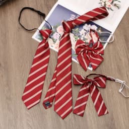 Stripes JK Ties College Student Shirt Suit Neckwear Neckties For Men Women Lazy-tie Bachelor's Uniform Short Neck Tie