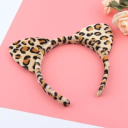 Cute Cat Ears Hairband Women Girl Cosplay Leopard Hair Hoop Winter Soft Wool Headband Party Hair Bands Face Wash Makeup Headwear