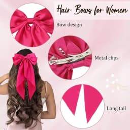 1/6pcs Long Ribbon Bow Hair Clips for Women Korean Style Solid Color Daily Wear Hairpin Fashion Girls Hair Clamp