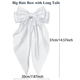 1/6pcs Long Ribbon Bow Hair Clips for Women Korean Style Solid Color Daily Wear Hairpin Fashion Girls Hair Clamp