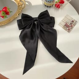 1/6pcs Long Ribbon Bow Hair Clips for Women Korean Style Solid Color Daily Wear Hairpin Fashion Girls Hair Clamp