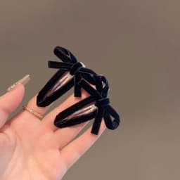 Korean velvet hollow bow BB clips fashionable and exquisite bangs hairclip red hair accessories atmosphere clip