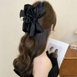 Large Bow Hair Claw Clip New Trendy Solid Color Black Hair Shark Grab Clip Hair Styling Tools Hair Accessories for Women Girl