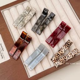 Korean simple acetic acid semi-tie one-word clips bangs hairpin women's forehead hairpins 2024 new niche duck bill clip