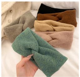 Hot Sale! Women Girls Solid Color Hair Bands Wool Knitted Headbands Cross Turban Bandage Ear Warmer Hairbands Hair Accessories