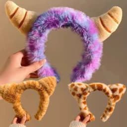 New Plush Washing Headband Tiger Pattern Leopard Spots Cat Ear Headband Cartoon Hairpin
