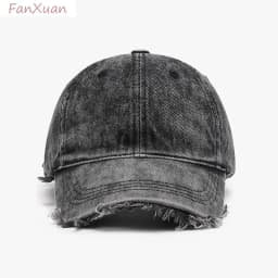 Women Men Baseball Cap Denim Cotton Faded Distressed Ripped dad Caps Trucker Hats Soft Crown Unisex Light Color