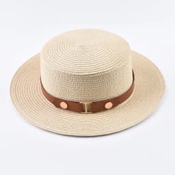 Summer Women Straw Hat Ladies Fashion Flat Top Travel Beach Sun Hat Chapeau Femme
