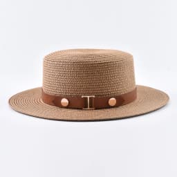Summer Women Straw Hat Ladies Fashion Flat Top Travel Beach Sun Hat Chapeau Femme