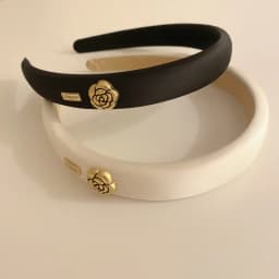 New Small Fragrant Wind Camellia Headband for Women Elegant Fashion Girl Retro Sponge Hair Band