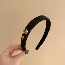 New Small Fragrant Wind Camellia Headband for Women Elegant Fashion Girl Retro Sponge Hair Band