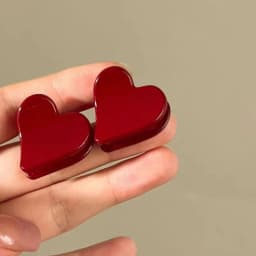 Temperament Seamless Hair Clip Set, 2Pcs Red Women's Side Banger Clip Mini Duckbill Clip Hair Claws