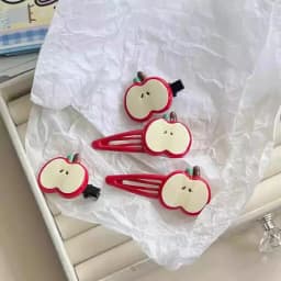 2pcs Cute Apple Hair Clip Star Duckbill Clip Sweet Girl Hair Pin Bangs Side Clip Woman Headwear Barrette Hair Accessories